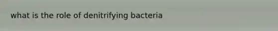 what is the role of denitrifying bacteria