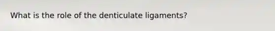 What is the role of the denticulate ligaments?