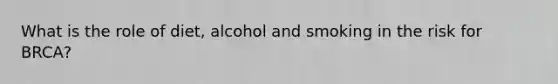 What is the role of diet, alcohol and smoking in the risk for BRCA?