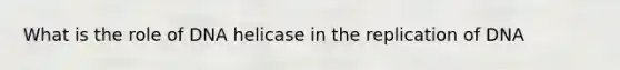 What is the role of DNA helicase in the replication of DNA