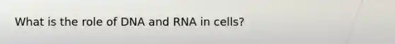 What is the role of DNA and RNA in cells?