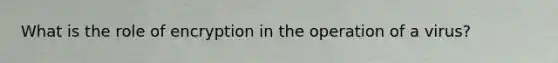 What is the role of encryption in the operation of a virus?
