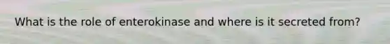 What is the role of enterokinase and where is it secreted from?