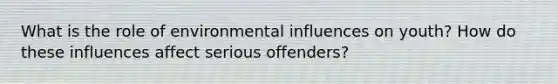 What is the role of environmental influences on youth? How do these influences affect serious offenders?