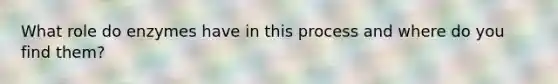 What role do enzymes have in this process and where do you find them?