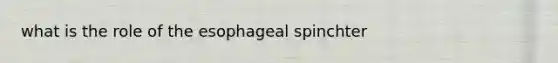 what is the role of the esophageal spinchter