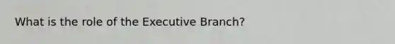 What is the role of <a href='https://www.questionai.com/knowledge/kBllUhZHhd-the-executive-branch' class='anchor-knowledge'>the executive branch</a>?