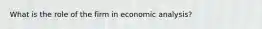 What is the role of the firm in economic analysis?