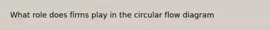 What role does firms play in the circular flow diagram