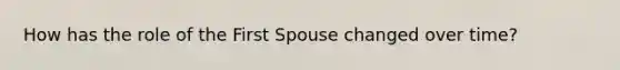 How has the role of the First Spouse changed over time?