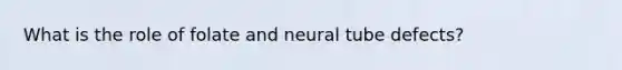 What is the role of folate and neural tube defects?