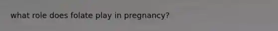 what role does folate play in pregnancy?