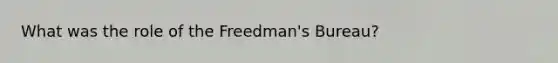 What was the role of the Freedman's Bureau?