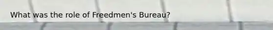 What was the role of Freedmen's Bureau?