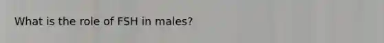 What is the role of FSH in males?