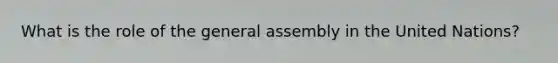 What is the role of the general assembly in the United Nations?