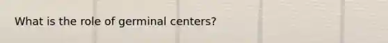 What is the role of germinal centers?