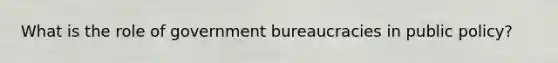 What is the role of government bureaucracies in public policy?