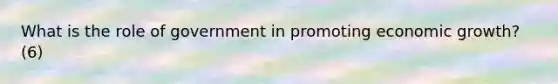 What is the role of government in promoting economic growth? (6)