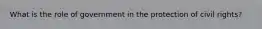 What is the role of government in the protection of civil rights?