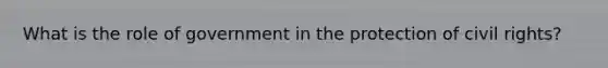 What is the role of government in the protection of civil rights?