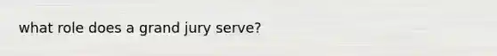 what role does a grand jury serve?