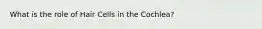 What is the role of Hair Cells in the Cochlea?