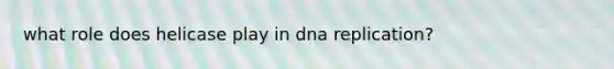 what role does helicase play in dna replication?