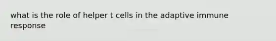 what is the role of helper t cells in the adaptive immune response