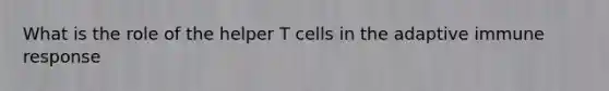 What is the role of the helper T cells in the adaptive immune response