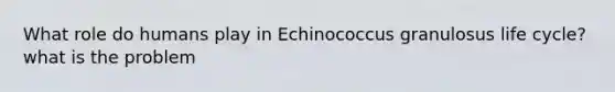 What role do humans play in Echinococcus granulosus life cycle? what is the problem