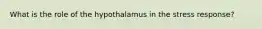 What is the role of the hypothalamus in the stress response?