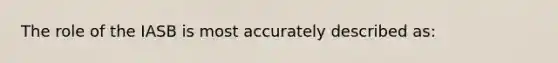 The role of the IASB is most accurately described as: