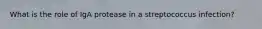 What is the role of IgA protease in a streptococcus infection?