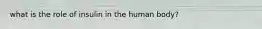 what is the role of insulin in the human body?