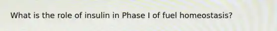What is the role of insulin in Phase I of fuel homeostasis?