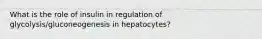 What is the role of insulin in regulation of glycolysis/gluconeogenesis in hepatocytes?