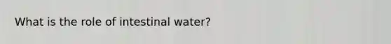 What is the role of intestinal water?