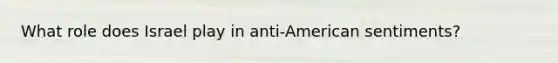 What role does Israel play in anti-American sentiments?