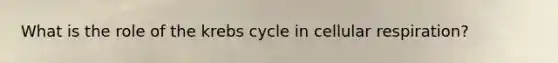 What is the role of the krebs cycle in cellular respiration?