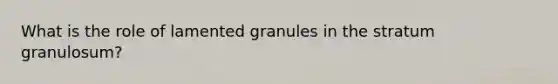 What is the role of lamented granules in the stratum granulosum?