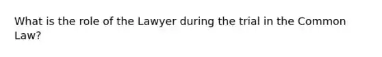What is the role of the Lawyer during the trial in the Common Law?