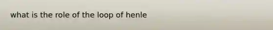 what is the role of the loop of henle