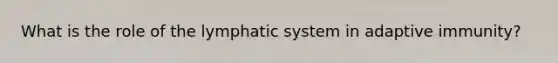 What is the role of the lymphatic system in adaptive immunity?