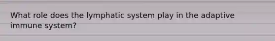 What role does the lymphatic system play in the adaptive immune system?