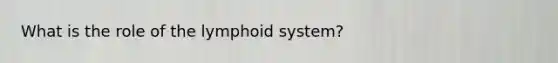 What is the role of the lymphoid system?