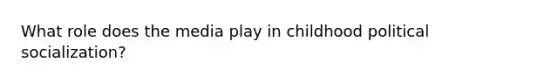 What role does the media play in childhood political socialization?