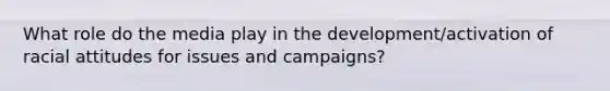 What role do the media play in the development/activation of racial attitudes for issues and campaigns?