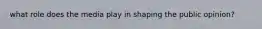 what role does the media play in shaping the public opinion?