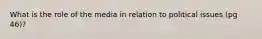 What is the role of the media in relation to political issues (pg 46)?